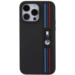 BMW Tricolor M Collection dėklas iPhone 15 Pro Max - juodas