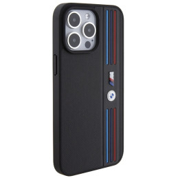 BMW Tricolor M Collection dėklas iPhone 15 Pro Max - juodas