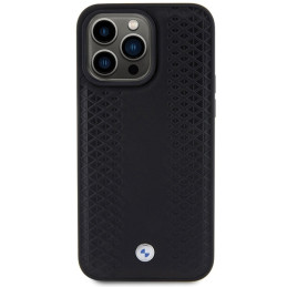 BMW Leather Diamond Pattern dėklas, skirtas iPhone 15 Pro Max - juodas