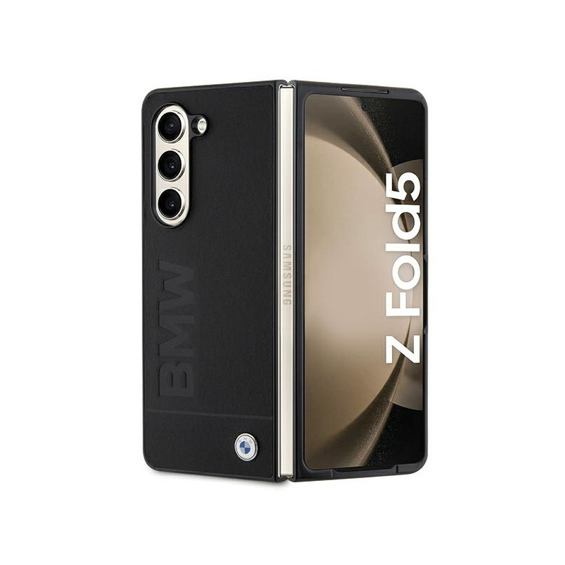BMW Signature Logo Imprint dėklas, skirtas Samsung Galaxy Z Fold 5 - juodas