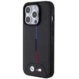BMW Quilted Tricolor MagSafe dėklas iPhone 15 Pro - juodas