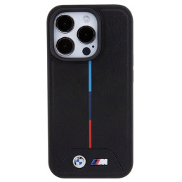 BMW Quilted Tricolor MagSafe dėklas iPhone 15 Pro - juodas