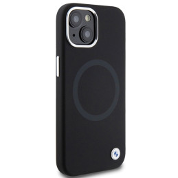 BMW Signature Liquid Silicone MagSafe dėklas iPhone 15 - juodas
