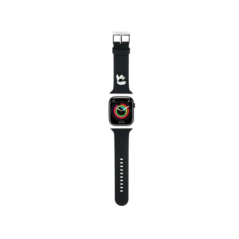 Karl Lagerfeld 3D guminis Karl galvos dirželis Apple Watch 38/ 40/ 41mm – juodas