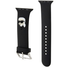 Karl Lagerfeld 3D guminis Karl galvos dirželis Apple Watch 38/ 40/ 41mm – juodas