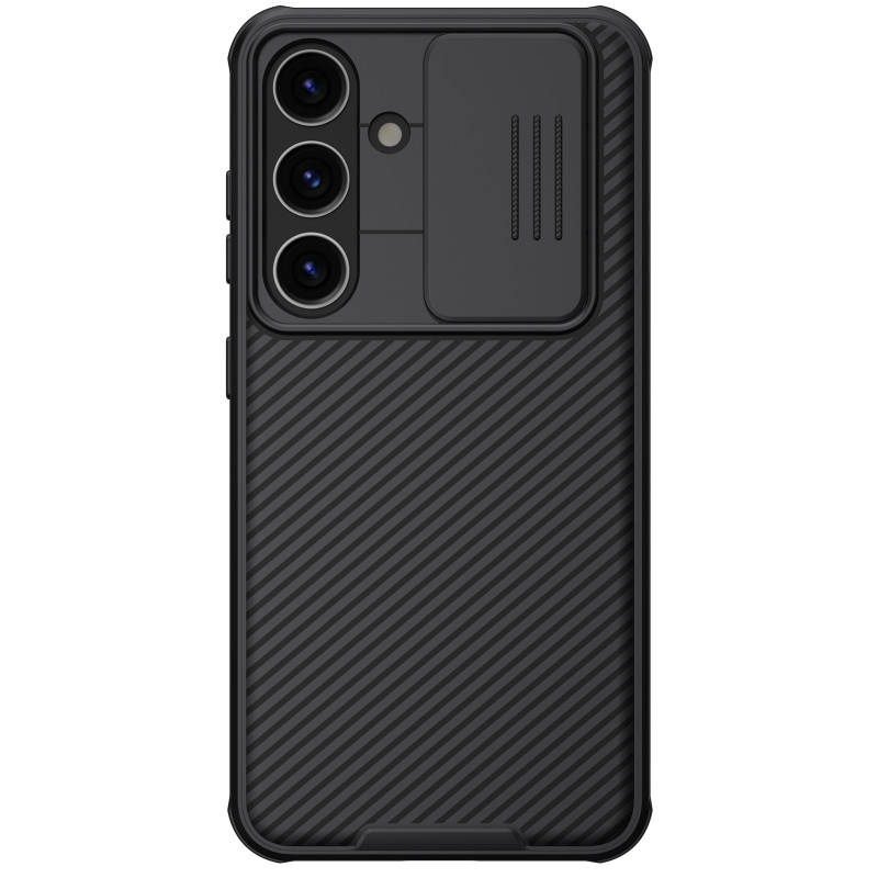 Nillkin CamShield Pro šarvuotas dėklas su fotoaparato dangteliu, skirtas Samsung Galaxy S24 - juodas