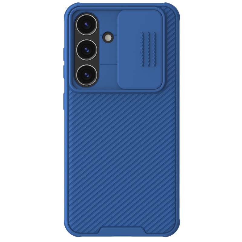 Nillkin CamShield Pro šarvuotas dėklas su fotoaparato dangteliu, skirtas Samsung Galaxy S24 - mėlynas