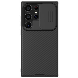Nillkin CamShield Pro šarvuotas dėklas su fotoaparato apsauga, skirtas Samsung Galaxy S24 Ultra - juodas