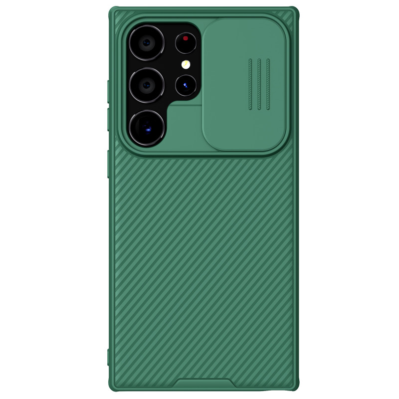 Nillkin CamShield Pro šarvuotas dėklas su fotoaparato apsauga Samsung Galaxy S24 Ultra - žalias