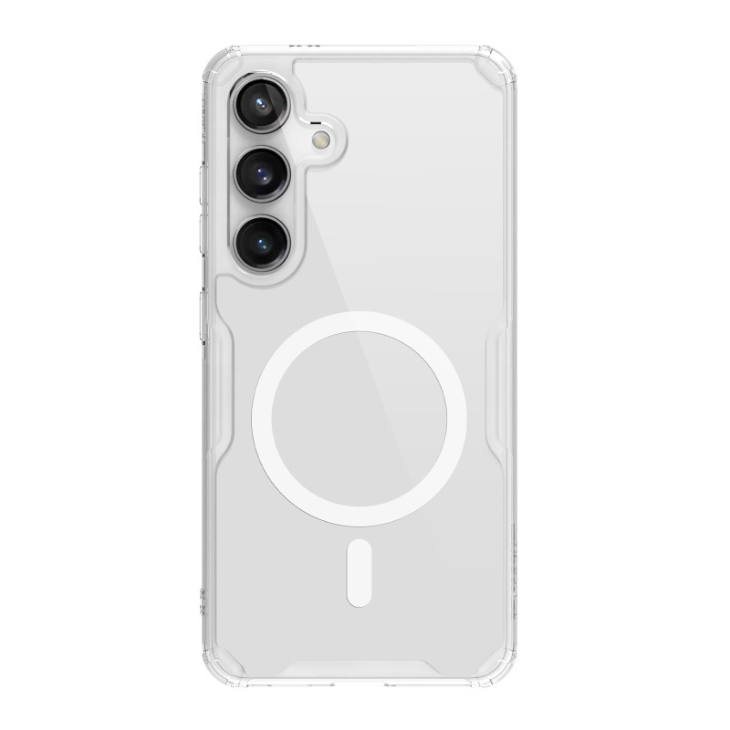 Nillkin Nature Pro šarvuotas dėklas su magnetiniu žiedu Samsung Galaxy S24 - baltas