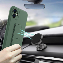 Wozinsky Kickstand Case silikoninis dėklas su stovu, skirtas Samsung Galaxy A11 / M11 Black