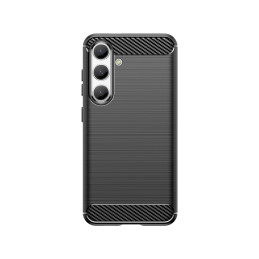 Anglies dėklas, skirtas Samsung Galaxy S24 Lankstus silikoninis anglies dangtelis – juodas