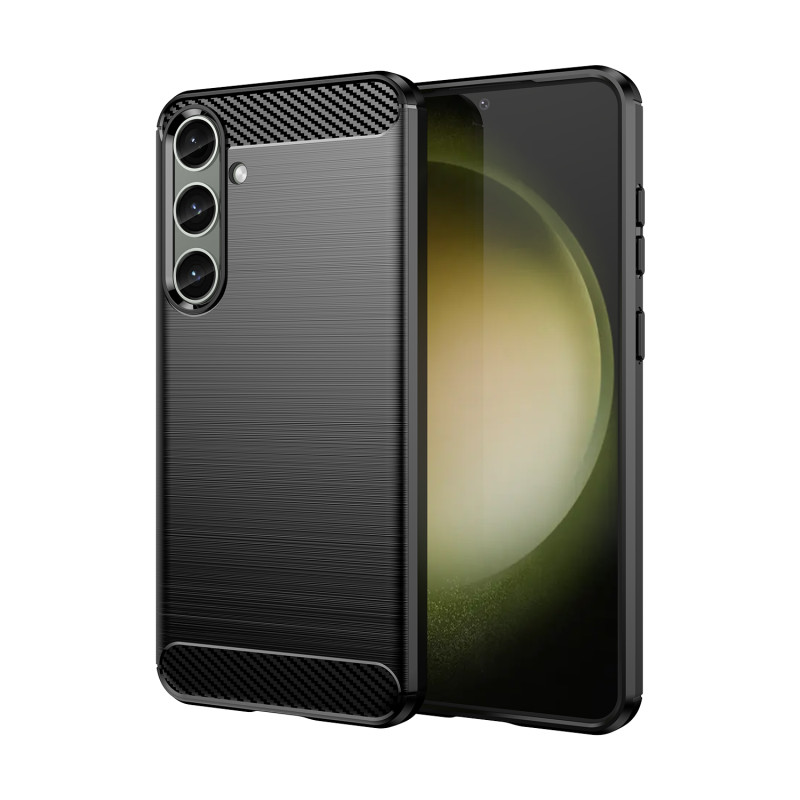 Dėklas anglies dėklui Samsung Galaxy S24+ lankstus silikoninis anglies dangtelis - juodas