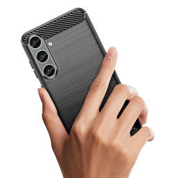 Dėklas anglies dėklui Samsung Galaxy S24+ lankstus silikoninis anglies dangtelis - juodas