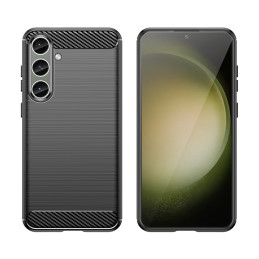 Dėklas anglies dėklui Samsung Galaxy S24+ lankstus silikoninis anglies dangtelis - juodas