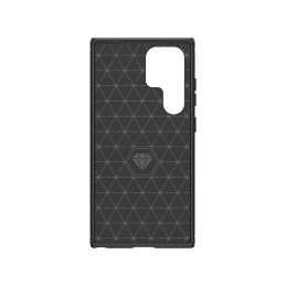 Anglies dėklas, skirtas Samsung Galaxy S24 Ultra Flexible Silicone Carbon Cover – juodas