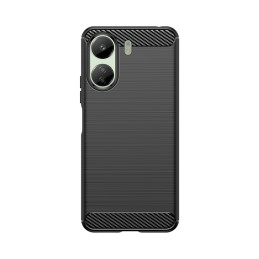 Anglies dėklas, skirtas Xiaomi Redmi 13c lanksčiam silikoniniam anglies dangčiui – juodas
