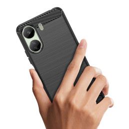 Anglies dėklas, skirtas Xiaomi Redmi 13c lanksčiam silikoniniam anglies dangčiui – juodas