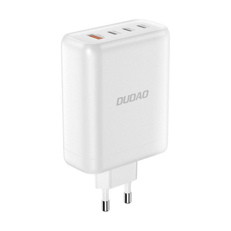 GaN Dudao A140EU USB-A / 3xUSB-C PD 140W įkroviklis – baltas