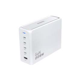Dudao A228EU GaN įkroviklis 1x USB-A 4x USB-C PD 228W - baltas