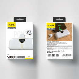 Powerbank Dudao K20SC 5000mAh mini 2x USB-C – balta