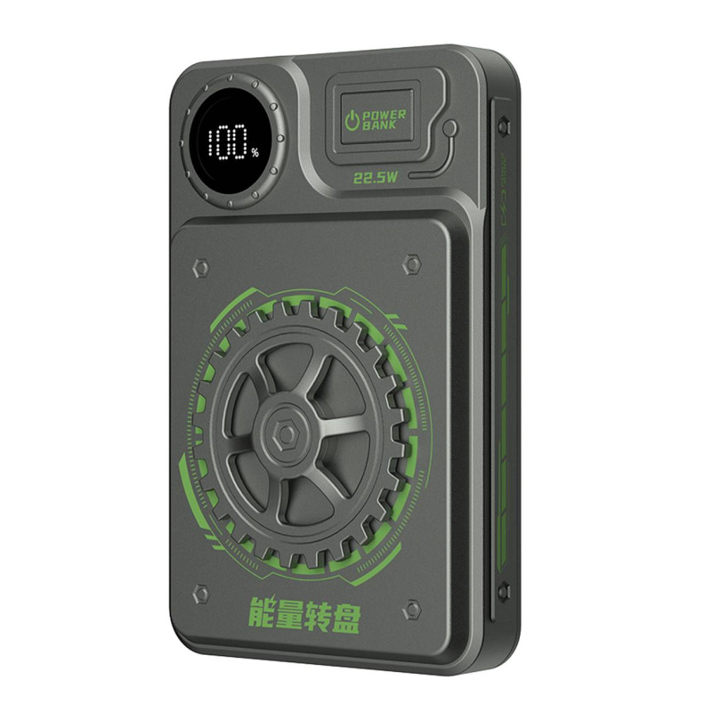 Dudao K24 10000mAh 22,5W USB-A / USB-C maitinimo blokas su ekranu – pilka