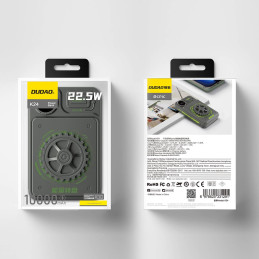 Dudao K24 10000mAh 22,5W USB-A / USB-C maitinimo blokas su ekranu – pilka