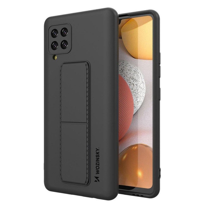 Wozinsky Kickstand Case silikoninis dėklas su stovo dangteliu, skirtas Samsung Galaxy A42 5G Black