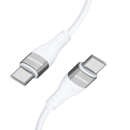 Wozinsky WSTCC1 USB-C / USB-C PD 65W laidas 1 m - baltas