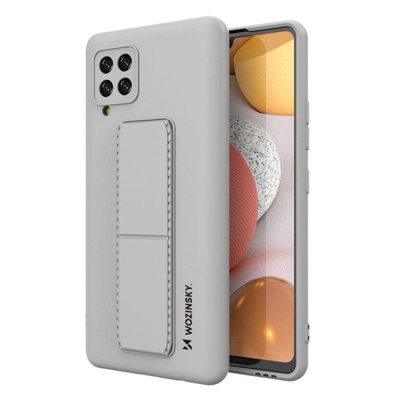 „Wozinsky Kickstand Case“ silikoninis dėklas su stovu „Samsung Galaxy A42 5G Grey“