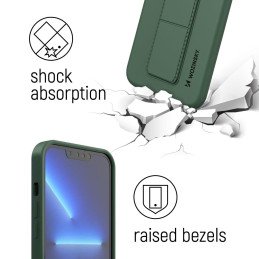 „Wozinsky Kickstand Case“ silikoninis dėklas su stovu „Samsung Galaxy A42 5G Grey“