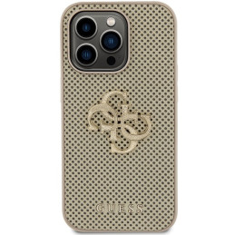 Guess Perforated 4G Glitter dėklas iPhone 15 Pro Max - auksinis