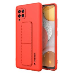 Wozinsky Kickstand Case silikoninis dėklas su stovu, skirtas Samsung Galaxy A42 5G Red