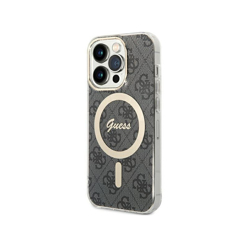 Guess IML 4G MagSafe dėklas iPhone 15 Pro - juodas