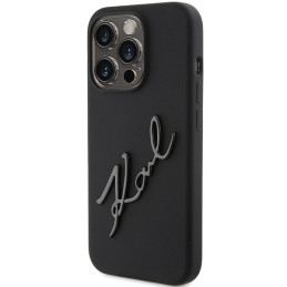 Karl Lagerfeld Silikoninis Karl Script dėklas skirtas iPhone 15 Pro - juodas