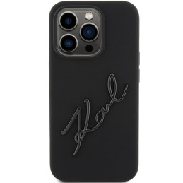 Karl Lagerfeld Silikoninis Karl Script dėklas skirtas iPhone 15 Pro - juodas