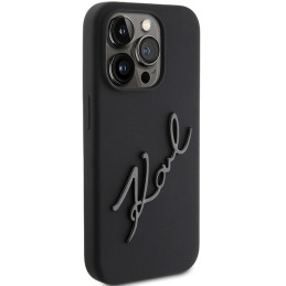 Karl Lagerfeld Silikoninis Karl Script dėklas skirtas iPhone 15 Pro - juodas