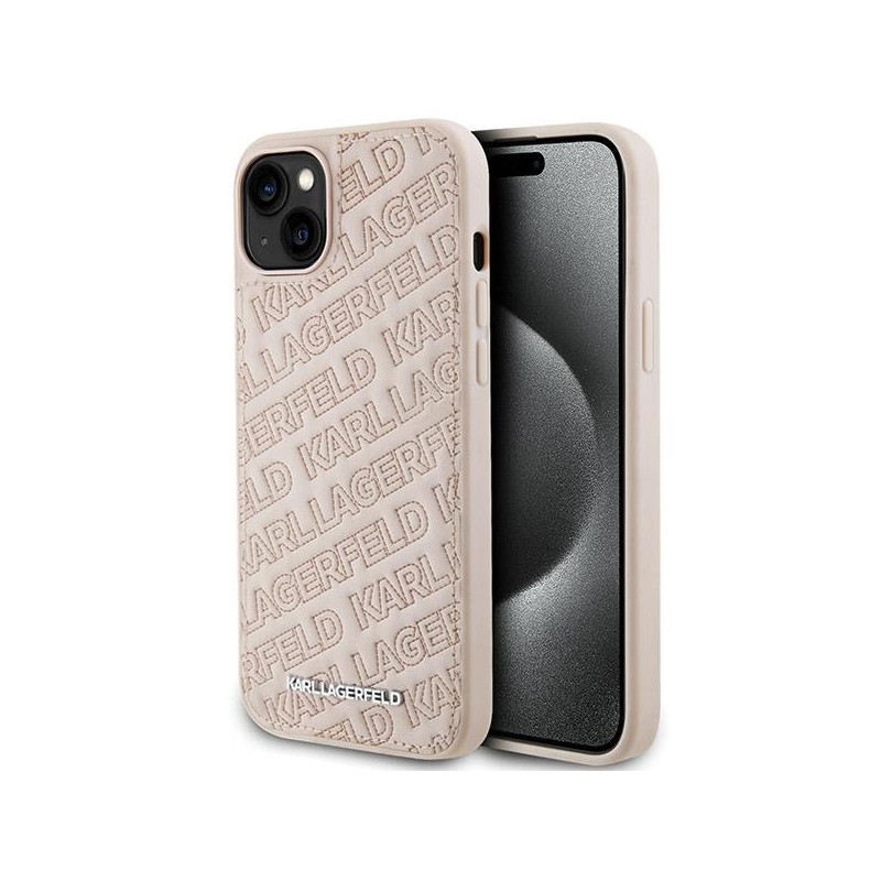 Karl Lagerfeld Quilted K Pattern dėklas, skirtas iPhone 15 - rožinis