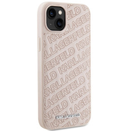 Karl Lagerfeld Quilted K Pattern dėklas, skirtas iPhone 15 - rožinis
