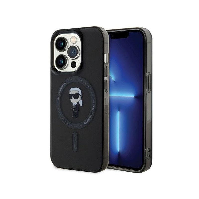 Karl Lagerfeld IML Ikonik MagSafe dėklas iPhone 14 Pro Max - juodas