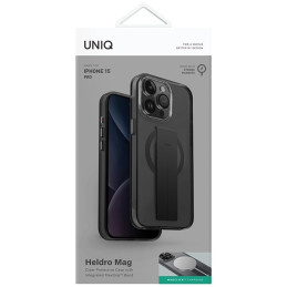 UNIQ Heldro Mag Magclick įkrovimo dėklas iPhone 15 Pro - juodas