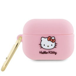 Hello Kitty Silicone 3D Kitty Head dėklas, skirtas AirPods Pro 2 (2022/ 2023) – rožinis