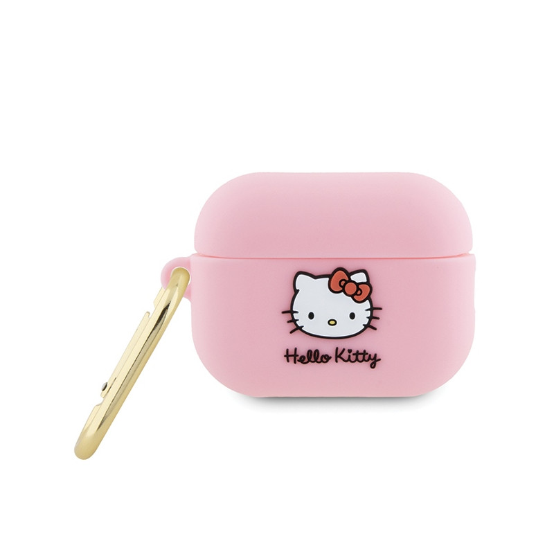 Hello Kitty Silicone 3D Kitty Head dėklas, skirtas AirPods Pro 2 (2022/ 2023) – rožinis