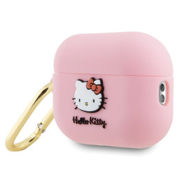 Hello Kitty Silicone 3D Kitty Head dėklas, skirtas AirPods Pro 2 (2022/ 2023) – rožinis