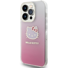 Hello Kitty IML Gradient Electrop Kitty Head dėklas iPhone 15 Pro - rožinis