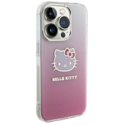 Hello Kitty IML Gradient Electrop Kitty Head dėklas iPhone 15 Pro - rožinis