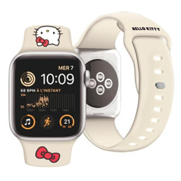 Hello Kitty silikoninis Kitty galvos dirželis skirtas Apple Watch 38/ 40/ 41mm - smėlio spalvos