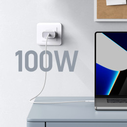 Ugreen US557 USB-C / USB-C PD laidas 100W 1m - baltas