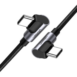 Ugreen US323 kampinis USB-C – USB-C PD QC kabelis 60W 3A 2m – juodas
