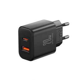 EU Joyroom JR-TCF05 20W USB-A USB-C įkroviklis + USB-C laidas - juodas